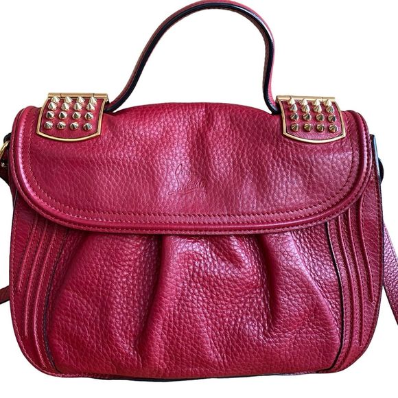 Christian Louboutin Handbags - Christian Louboutin Dompteuse Cross Body Messenger Bag Red Leather Rare